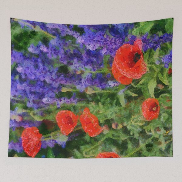 Item preview,  Painted red and blue flowers in impressionist style  designed and sold by AnnaMelekhina.