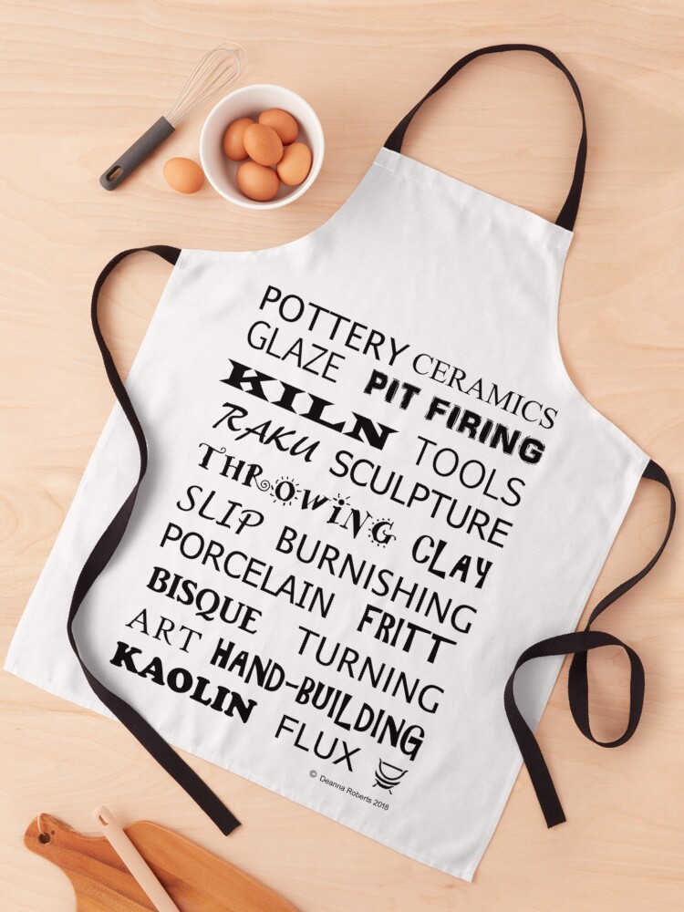 Thumbnail 1 of 6, Apron, POTTERY GLOSSARY T-SHIRT designed and sold by Deanna Roberts Studio.
