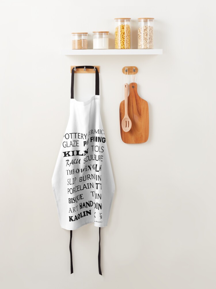 Thumbnail 4 of 6, Apron, POTTERY GLOSSARY T-SHIRT designed and sold by Deanna Roberts Studio.