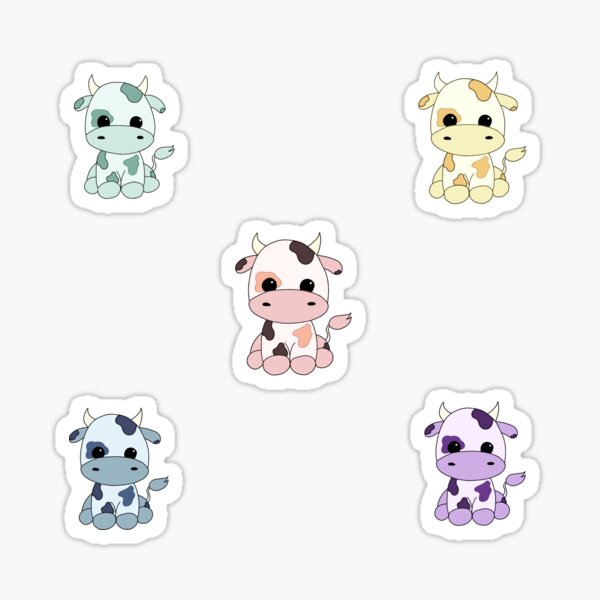 cute mini cow sticker pack\