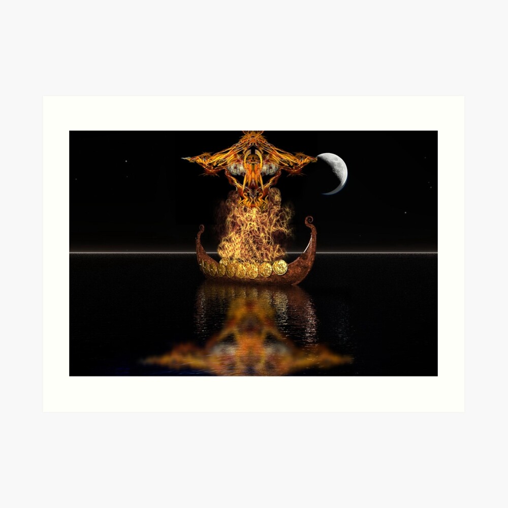 Viking funeral Art Print