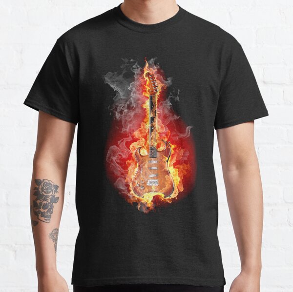Gitarrenbrennen abstrakter Hintergrund Classic T-Shirt