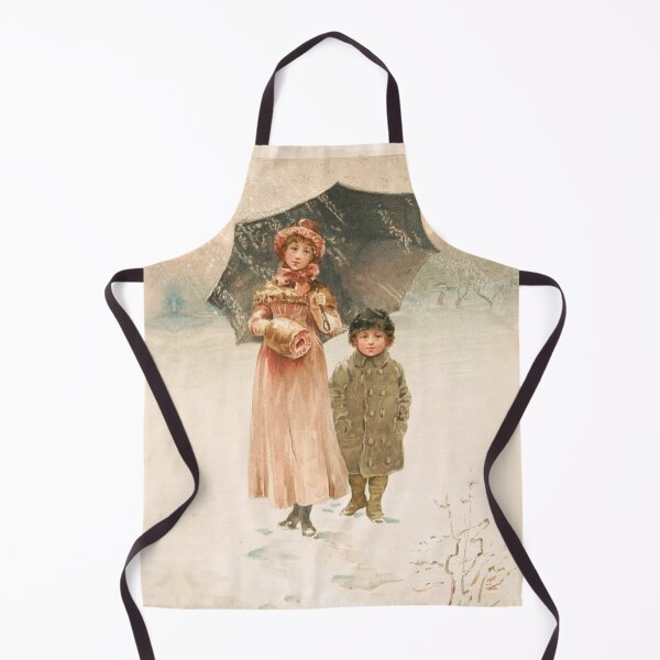 Item preview, CHILDREN IN A SNOWY WINTER DAY WITH UMBRELLA IN PINK HUES designed and sold by BulganLumini.