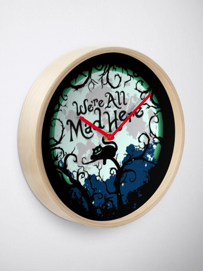 We're All Mad Here Wall Clock Cheshire Cat