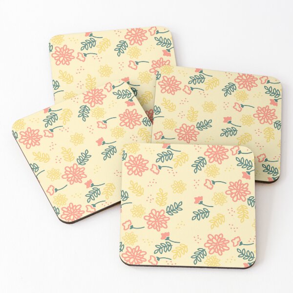Item preview, Yellow & Coral Flower Pattern designed and sold by moxsto.
