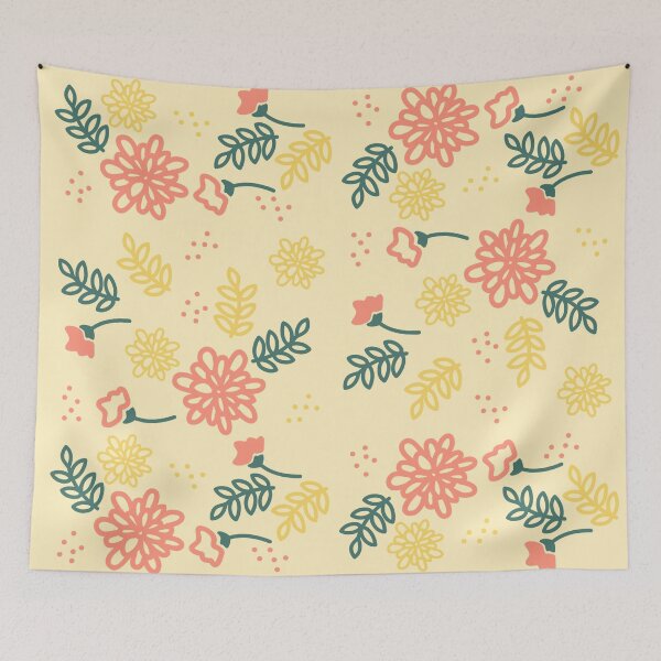Item preview, Yellow & Coral Flower Pattern designed and sold by moxsto.