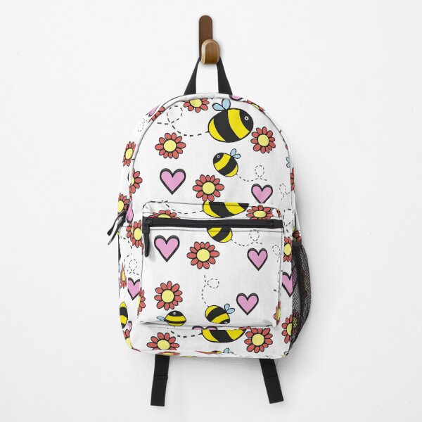 Item preview, Bee floral heart pattern designed and sold by Hitherto.