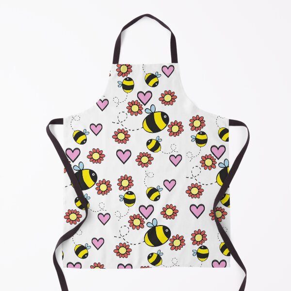 Item preview, Bee floral heart pattern designed and sold by Hitherto.