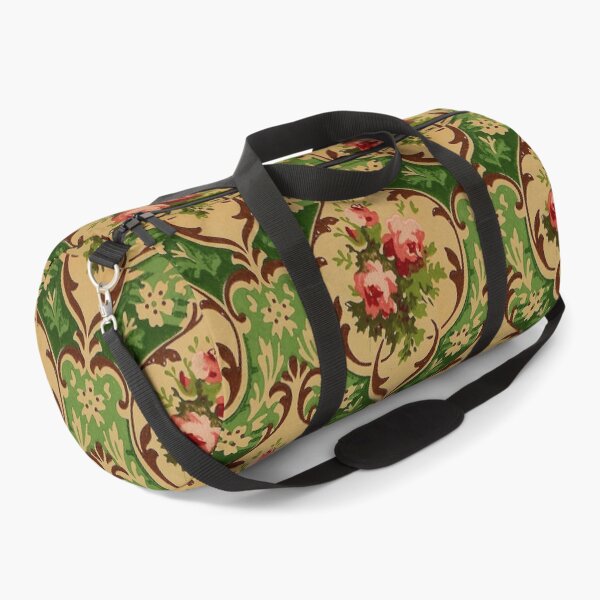 Vintage Victorian Roses Wallpaper Duffle Bag
