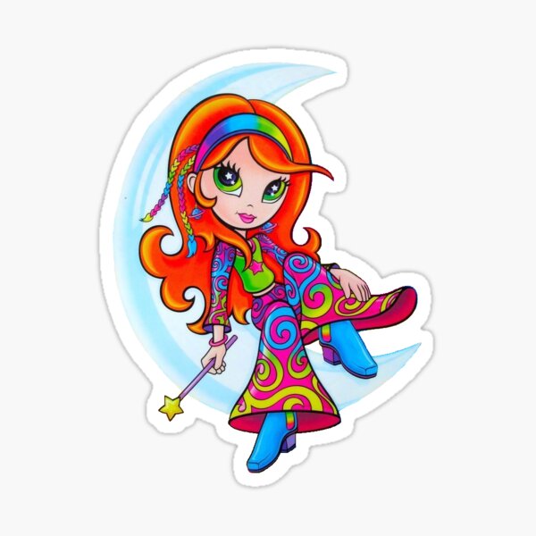Lisa Frank Star Moon Girl Sticker