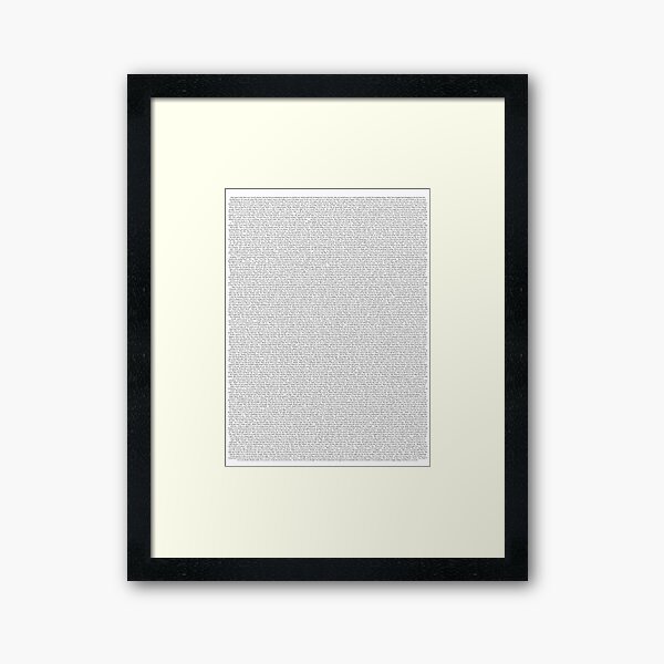 Entire Shrek Script Framed Art Print