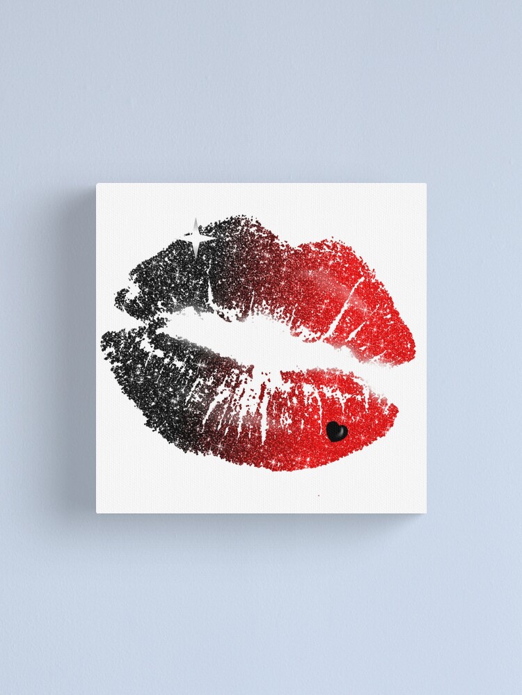 Sticker mit Kuss Mark Lippenstift Noir Rouge Punkrock Quinn Crazy