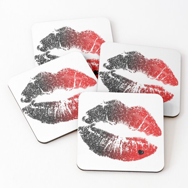 Item preview, Kiss Mark Lápiz labial Noir Rouge Punk Rock Quinn Crazy Makeup Glitter designed and sold by Jolly-Yosei.
