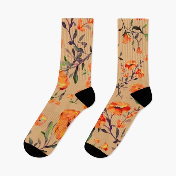 Item preview, Orange flowers on the sand - red, orange, green designed and sold by WzoryOzdobne.
