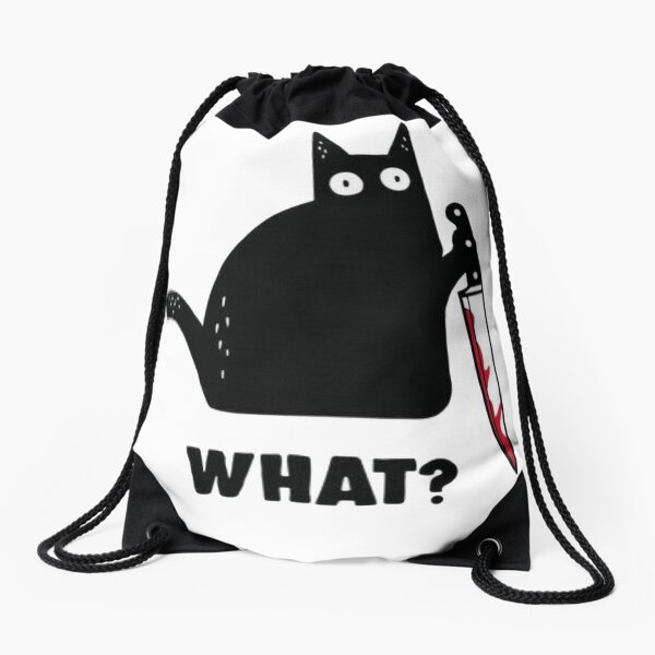 Cat What funny Drawstring Bag