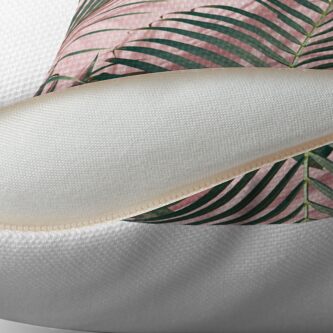 Alternate view of Pink tropical leaves Throw Pillow