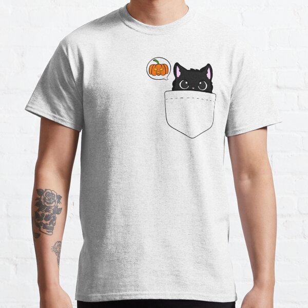 t shirt cat in pocket flipping off