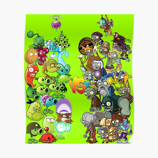 Personalised PLANTS vs ZOMBIES NAME Wall Art Print Poster Plaque GIFT Characters 