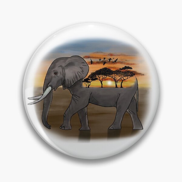 Item preview, African Elephant Sunset Silhouette  designed and sold by Zurickdesigns.