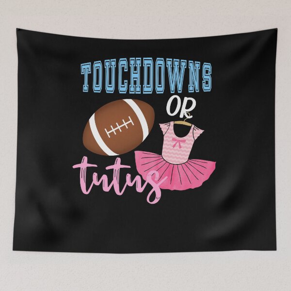 Aperçu de l'œuvre Touchdowns ou Tutus Pregnancy Gender Reveal Gift créée et vendue par jpjournals.