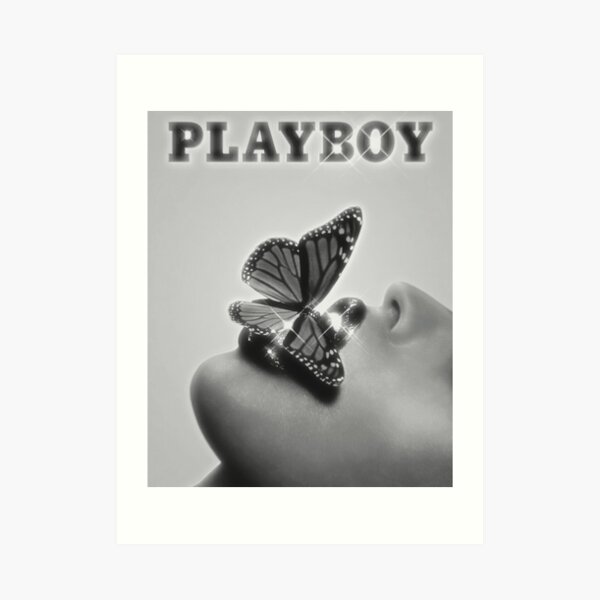 B&W PLAYBOY BUTTERFLY Art Print