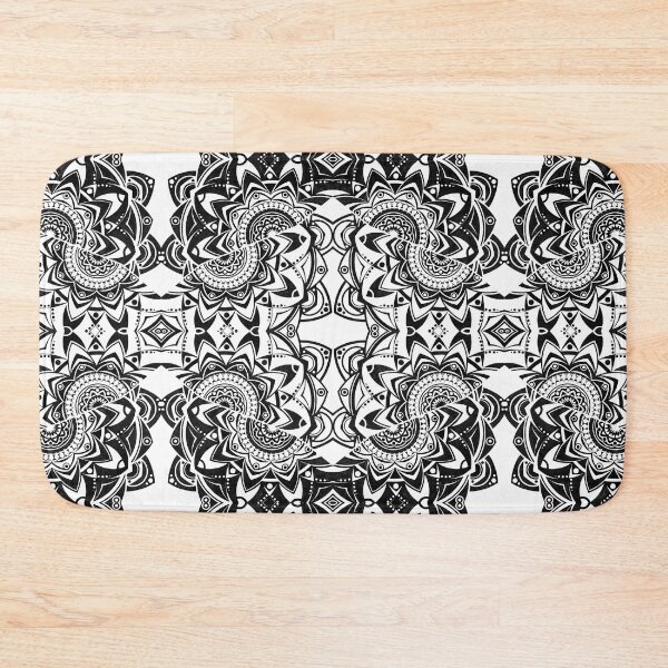 Item preview, BLACK AND WHITE GEOMETRIC ABSTRACT MANDALA designed and sold by GreenVenus.