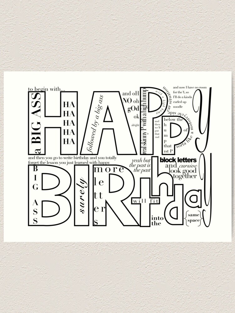 Happy Birthday Card John Mulaney John Mulaney Happy Birthday Sign" Art Print For Sale By Abbiem97 | Redbubble