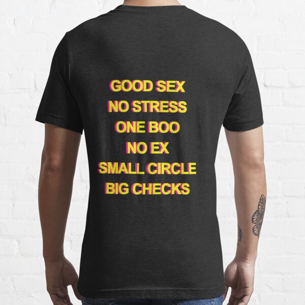 Good Sex No Stress One Boo No Ex Small Crew Big Checks T Shirt 6758