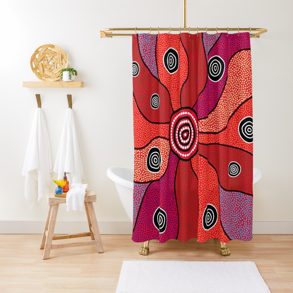 Authentic Aboriginal Art - Central Lands Shower Curtain