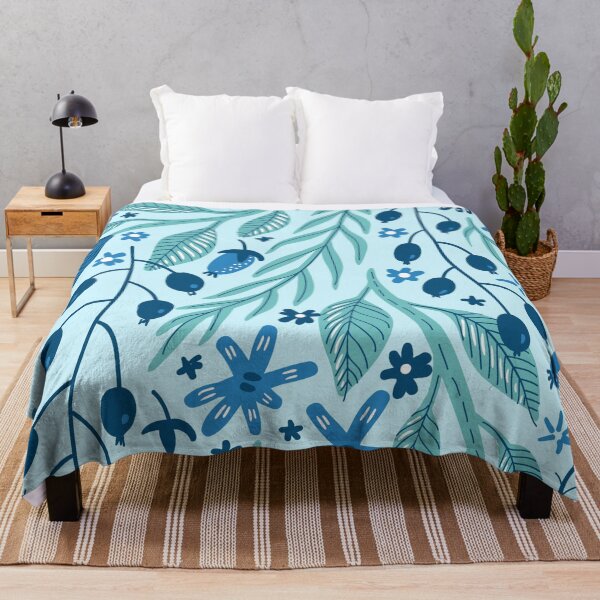 Item preview, Blue Flower & Leaves Pattern designed and sold by moxsto.