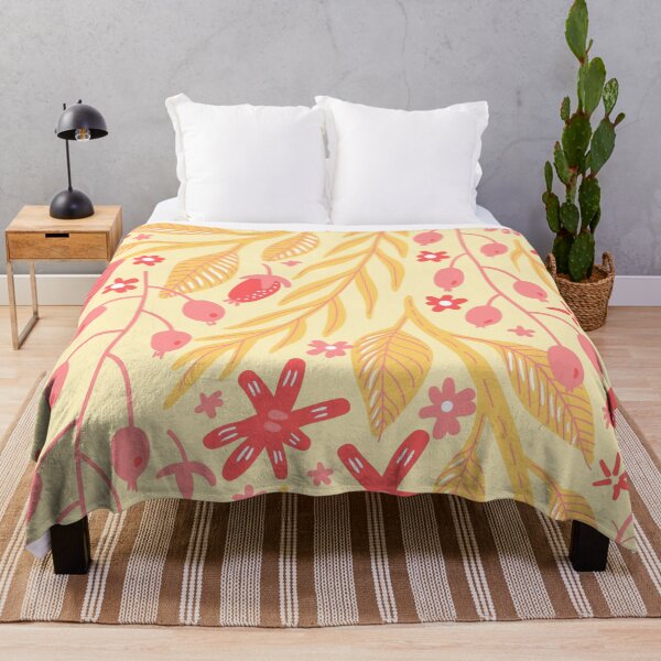 Item preview, Pink and Yellow Flower & Leaves Pattern designed and sold by moxsto.