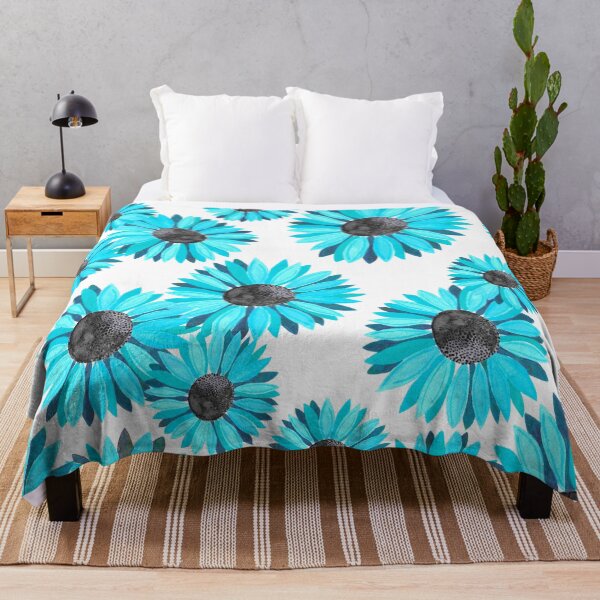 Item preview, Watercolor Sunflowers Pattern - Light Blue designed and sold by monitdesign.