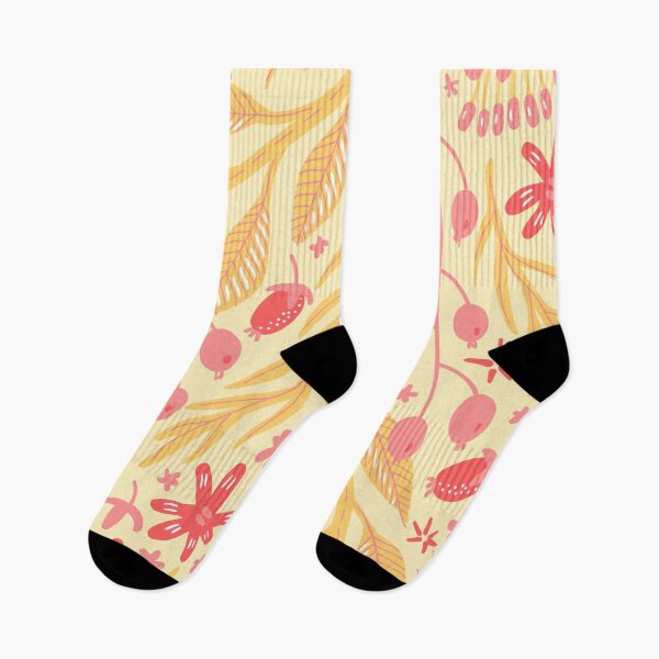 Item preview, Pink and Yellow Flower & Leaves Pattern designed and sold by moxsto.