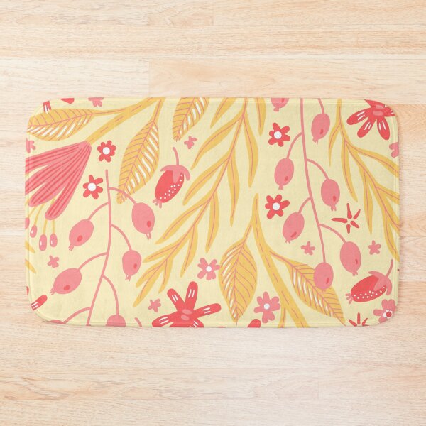 Item preview, Pink and Yellow Flower & Leaves Pattern designed and sold by moxsto.
