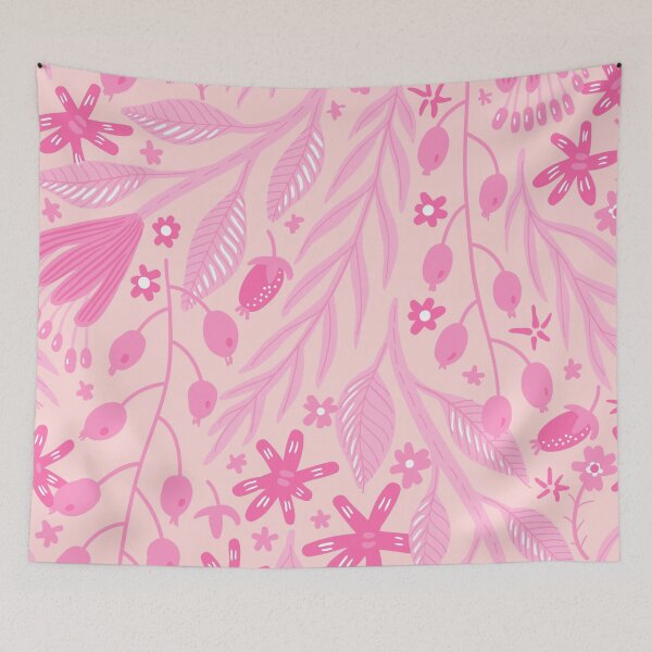 Item preview, Pink Flower & Leaves Pattern designed and sold by moxsto.