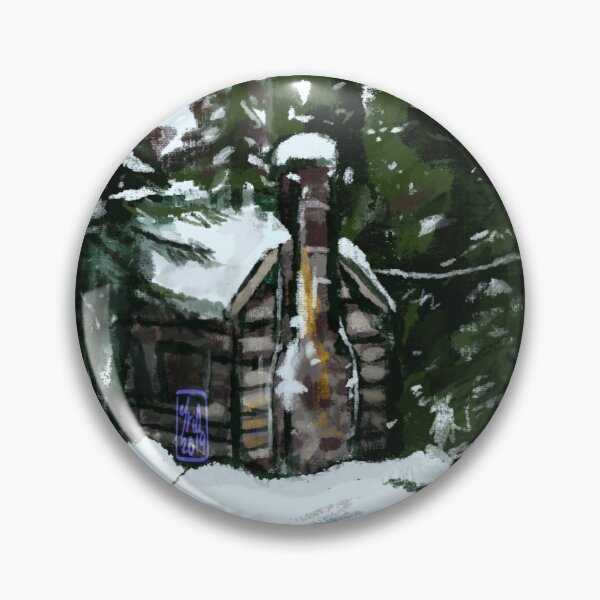 Item preview, winter snow cabin designed and sold by trashcangoddess.