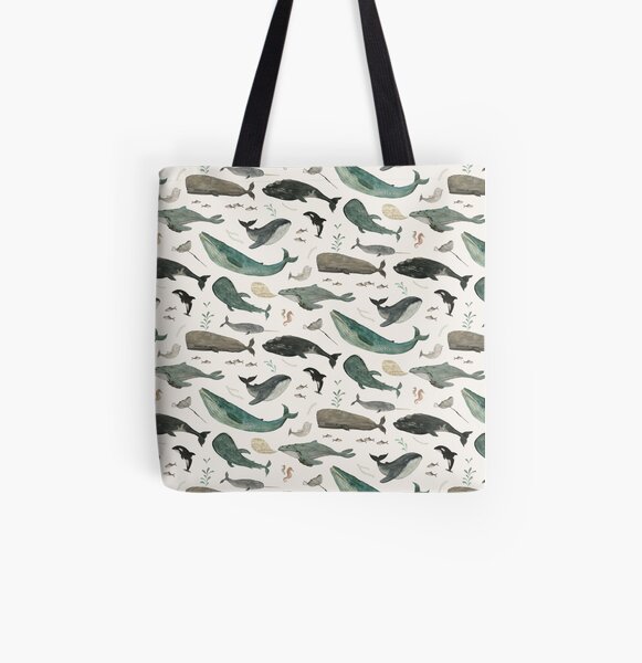 Whale Song All Over Print Tote Bag
