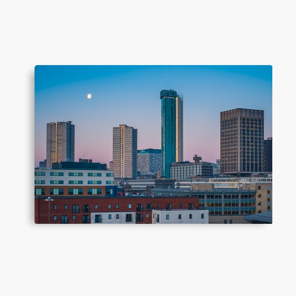 Moonset over the Birmingham Skyline Canvas Print