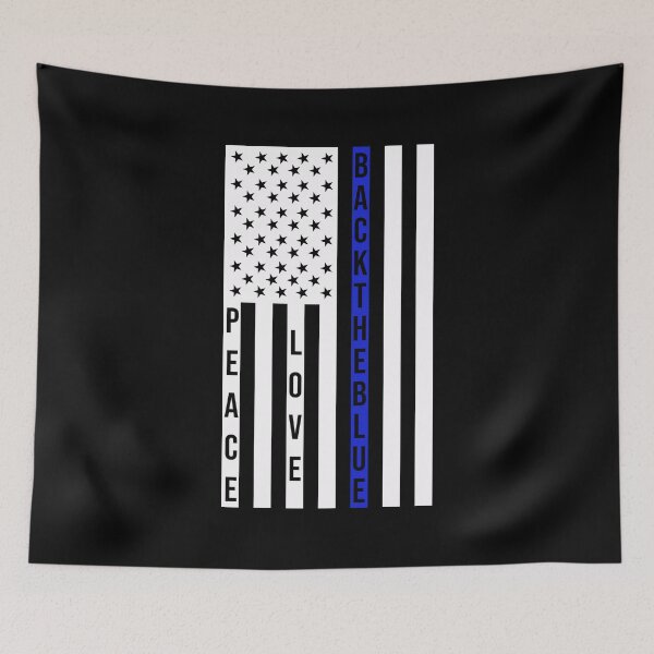 Item preview, Thin Blue Line - Flag Peace, Love & Back The Blue designed and sold by Michael Schmidt.