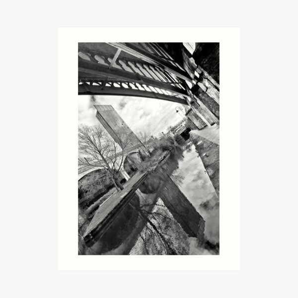 Reflection on old and new Manchester Art Print