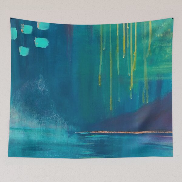 Item preview, Abstract painting of water and sunshine designed and sold by Kristen Glanzmann.