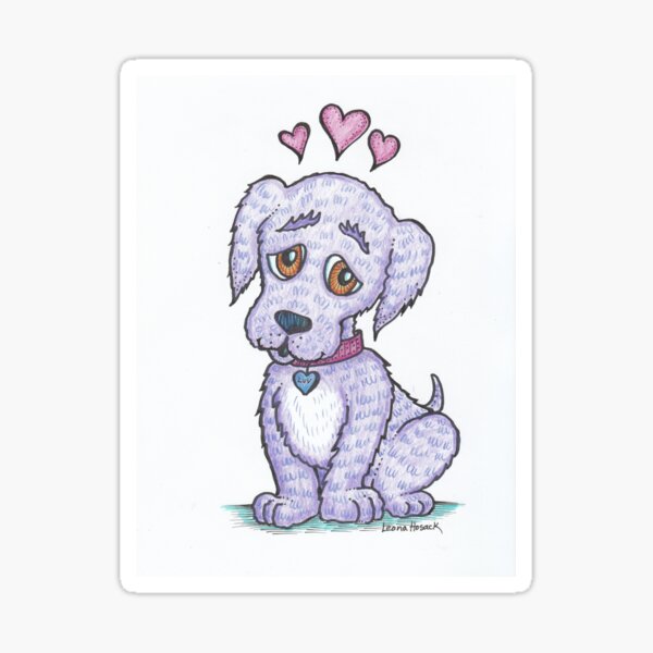 Purple Puppy Luv Sticker