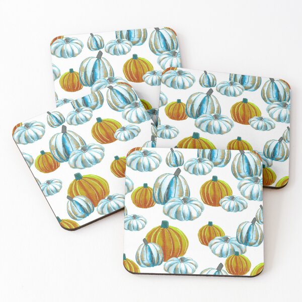 Item preview, Watercolor Halloween Pumpkins - Blue & Orange designed and sold by monitdesign.