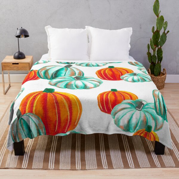 Item preview, Watercolor Halloween Pumpkins - Orange & Teal designed and sold by monitdesign.
