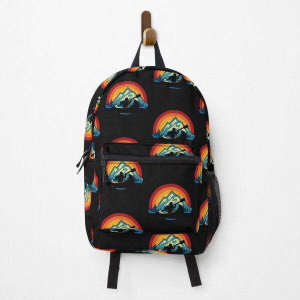 Item preview, canoe, sunset, mountain, trees, retro, beach, island, blue, water, surf, ocean, summer, designed and sold by prteacool.