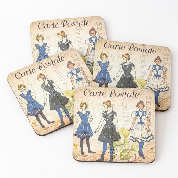 Item preview, Ballerina Francais Vintage Postcard Carte Postale Floral Shabby Chic Seasons designed and sold by WizardsWorld.