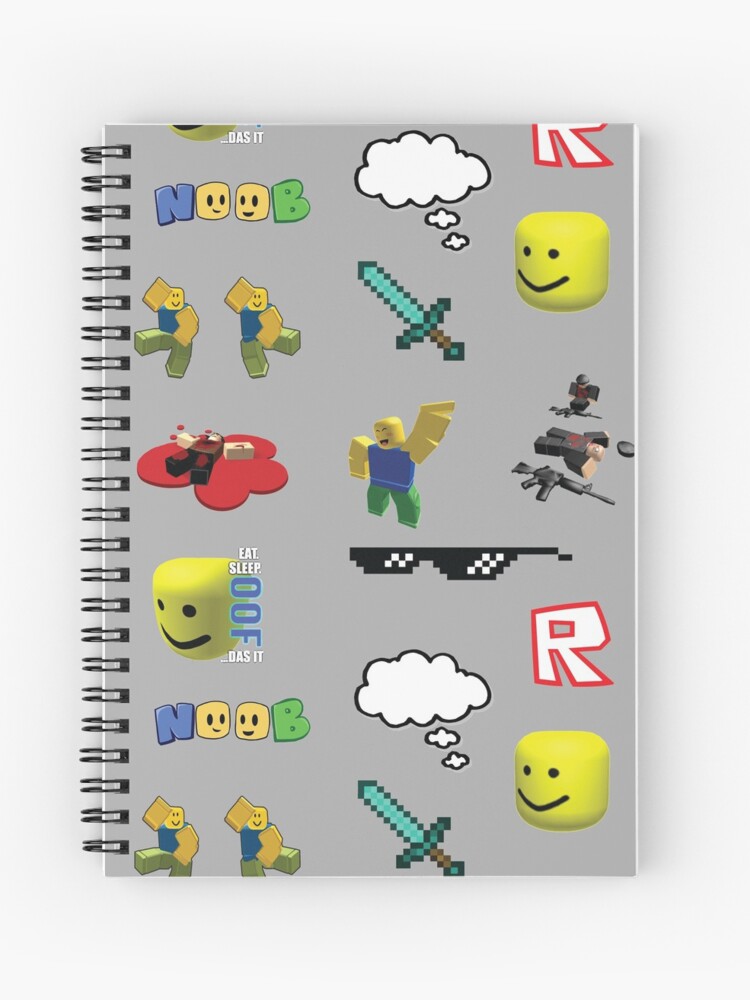 Roblox Noob Sticker Pack Spiral Notebook By Stinkpad Redbubble - roblox bighead stickers redbubble