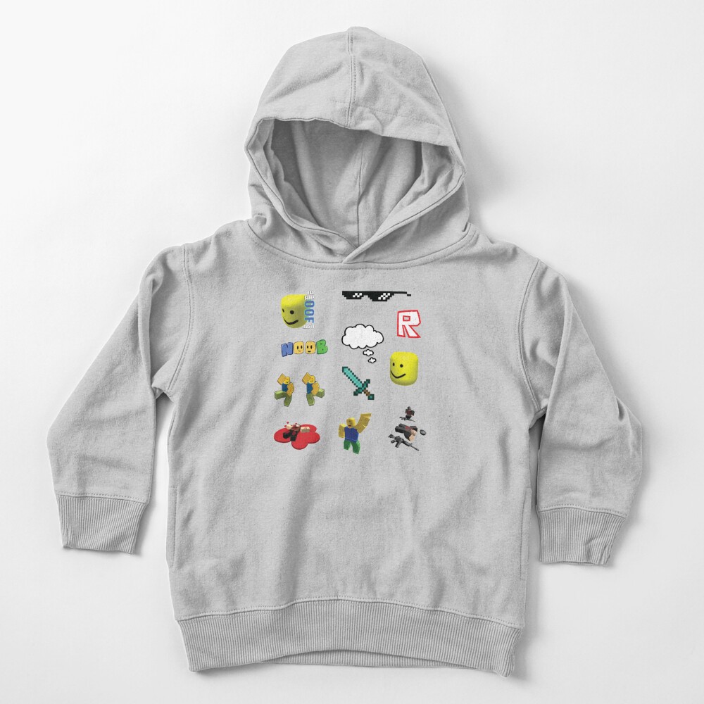 Roblox Noob Sticker Pack Toddler Pullover Hoodie By Stinkpad Redbubble - noob with shades roblox