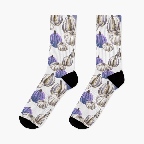 Item preview, Watercolor Halloween Pumpkins - Lavender & White designed and sold by monitdesign.