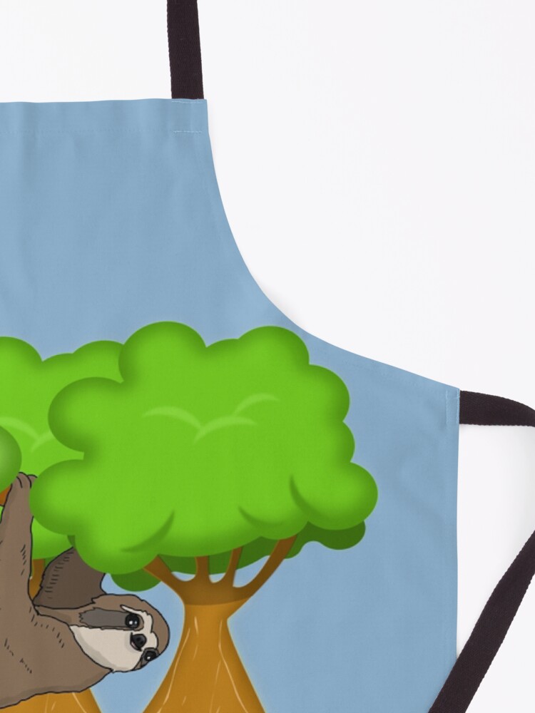 Alternate view of Cute Sloth Hanging From A Tree, Sloth Gift Apron